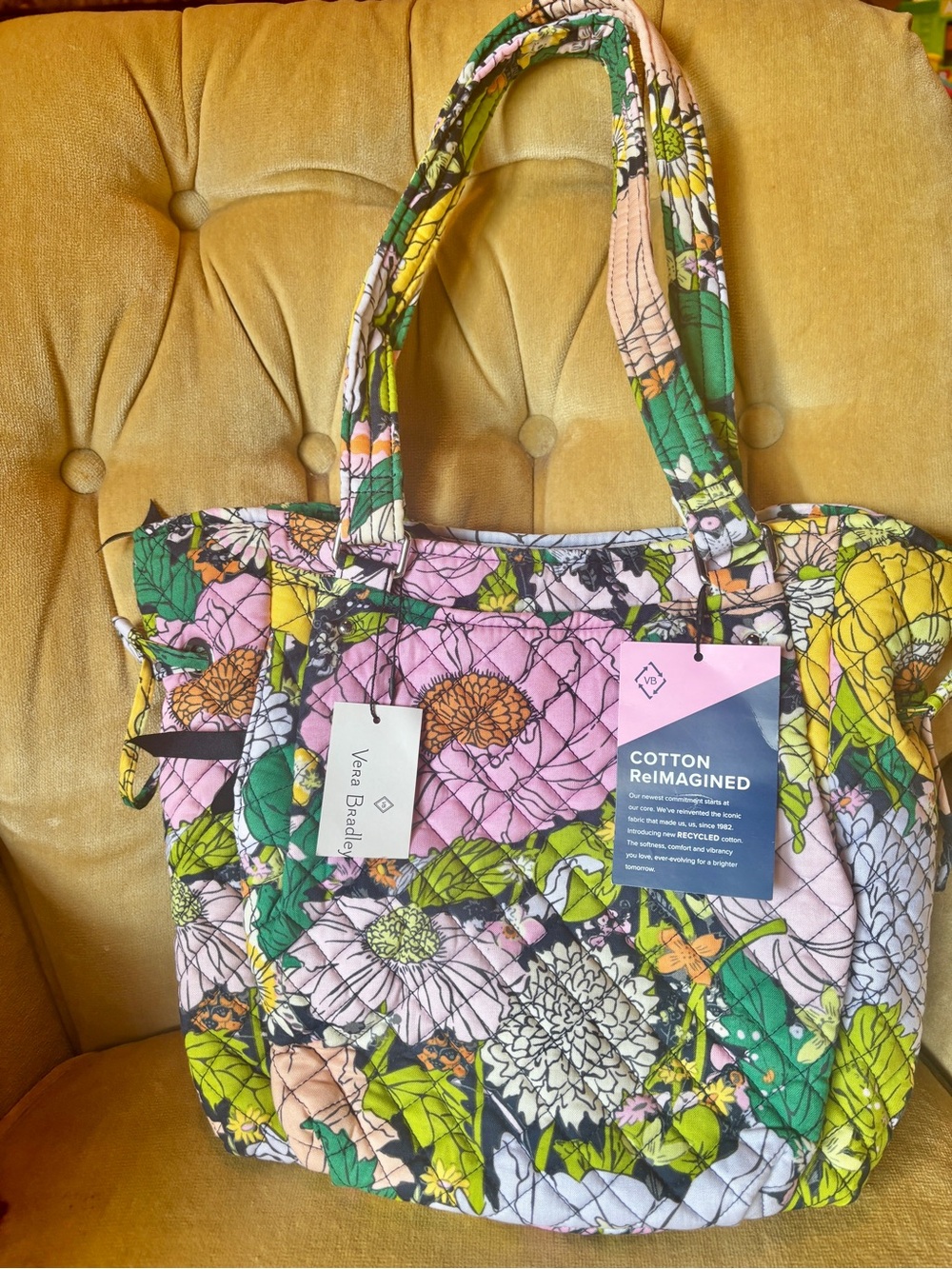 vera bradley glenna satchel bloom bloom floral quilted tote bag nwt cottagecore